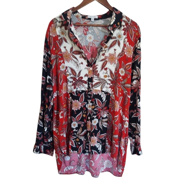 rose beverly Tops - Rose Beverly Floral Paisley Colorful Blouse